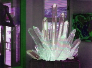 Simulated Giant Quartz and Gold Crystals